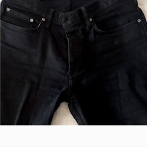 Gustin Men's #286 Black X Black Stretch Selvedge Denim Jeans Size 34 Straight